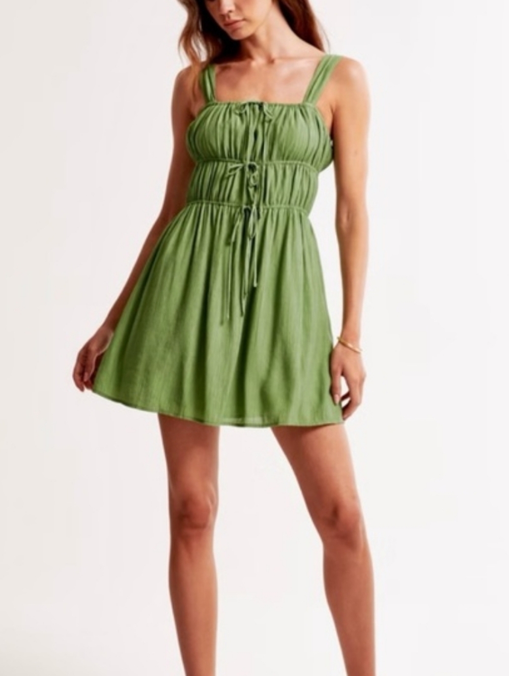 Abercrombie & Fitch Green Smocked Sundress